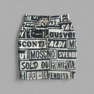 Moschino Jeans Black/Off White Skirt | Size 2